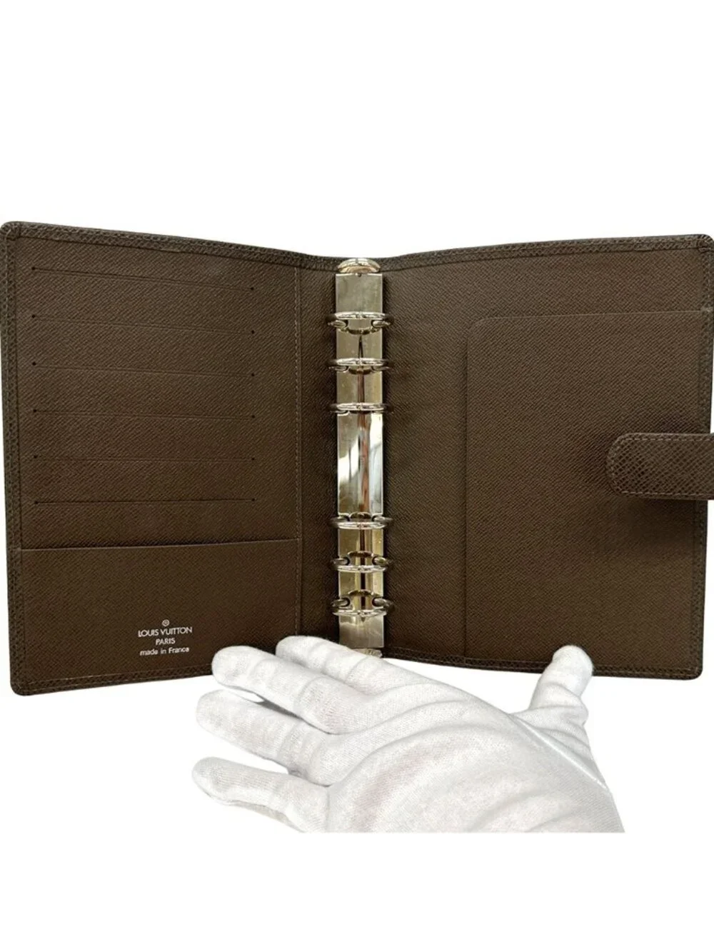 Louis Vuitton Notebook Cover Taiga Agenda MM Grizzly Brown Simple